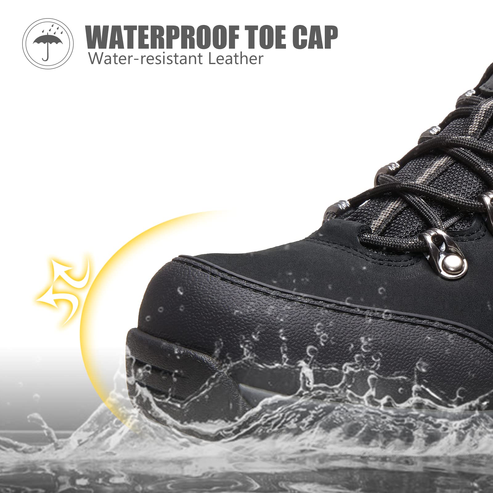 CAMEL CROWN Wanderschuhe Herren Trekkingschuhe Low Top Outdoor Walking Wasserdicht Leder Trail Sneakers