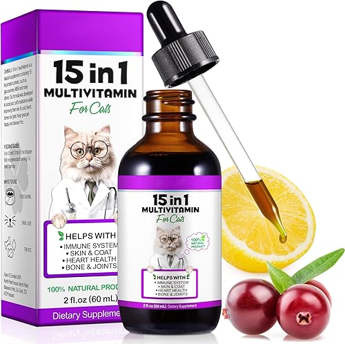 Cat Multivitamin,15 in 1 Cat Vitamins Liquid Drops — alternate angle