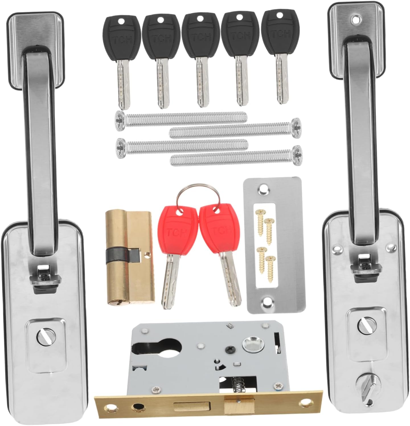 Artibetter Stainless Steel Single Cylinder Deadbolt Theft Door Handle Lock Security Door Knob Heavy Duty Easy Install