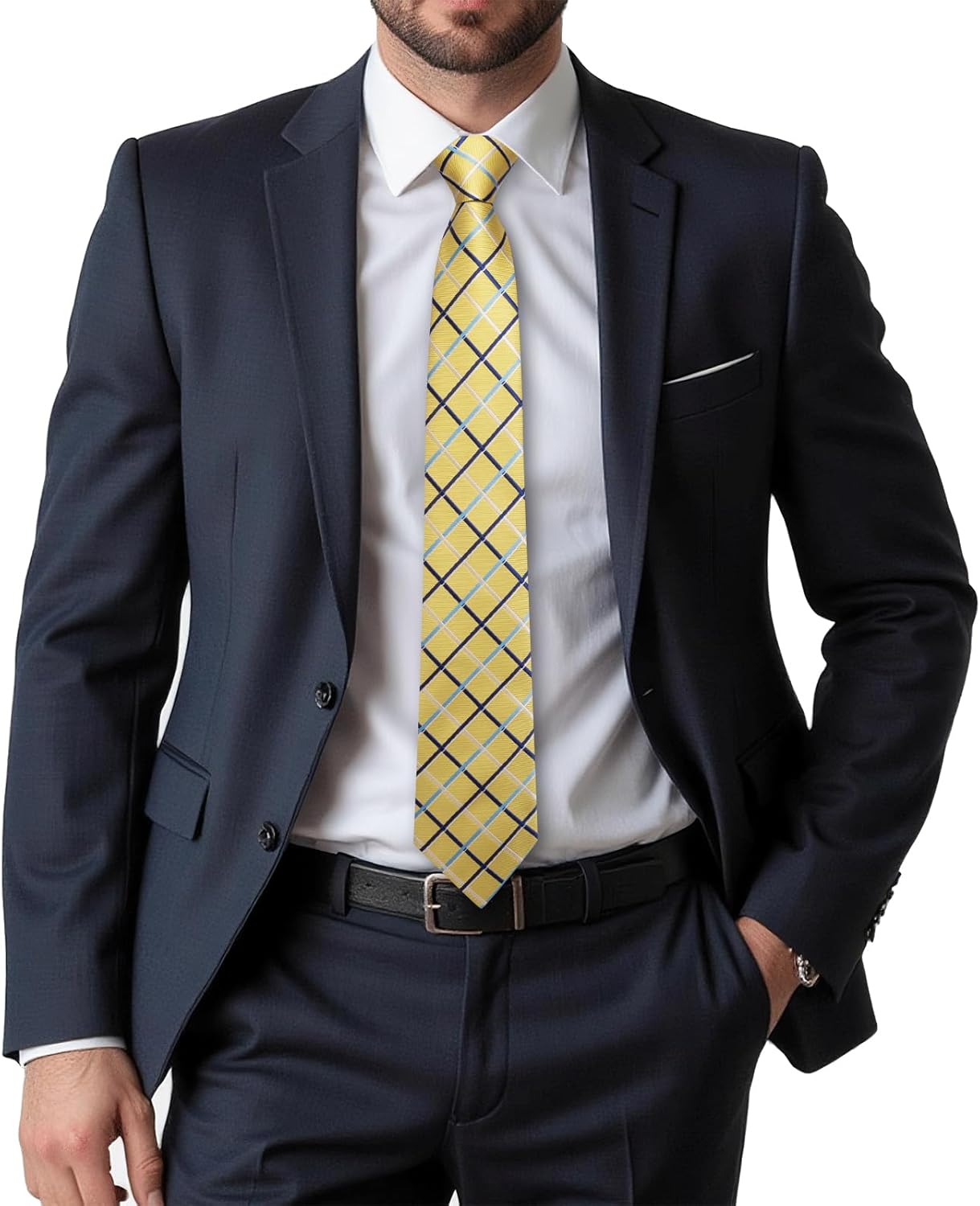 Dubulle Ties for Men Silk Mens Paisley Floral Striped Necktie and Handkerchief Cufflinks Wedding - Image 2