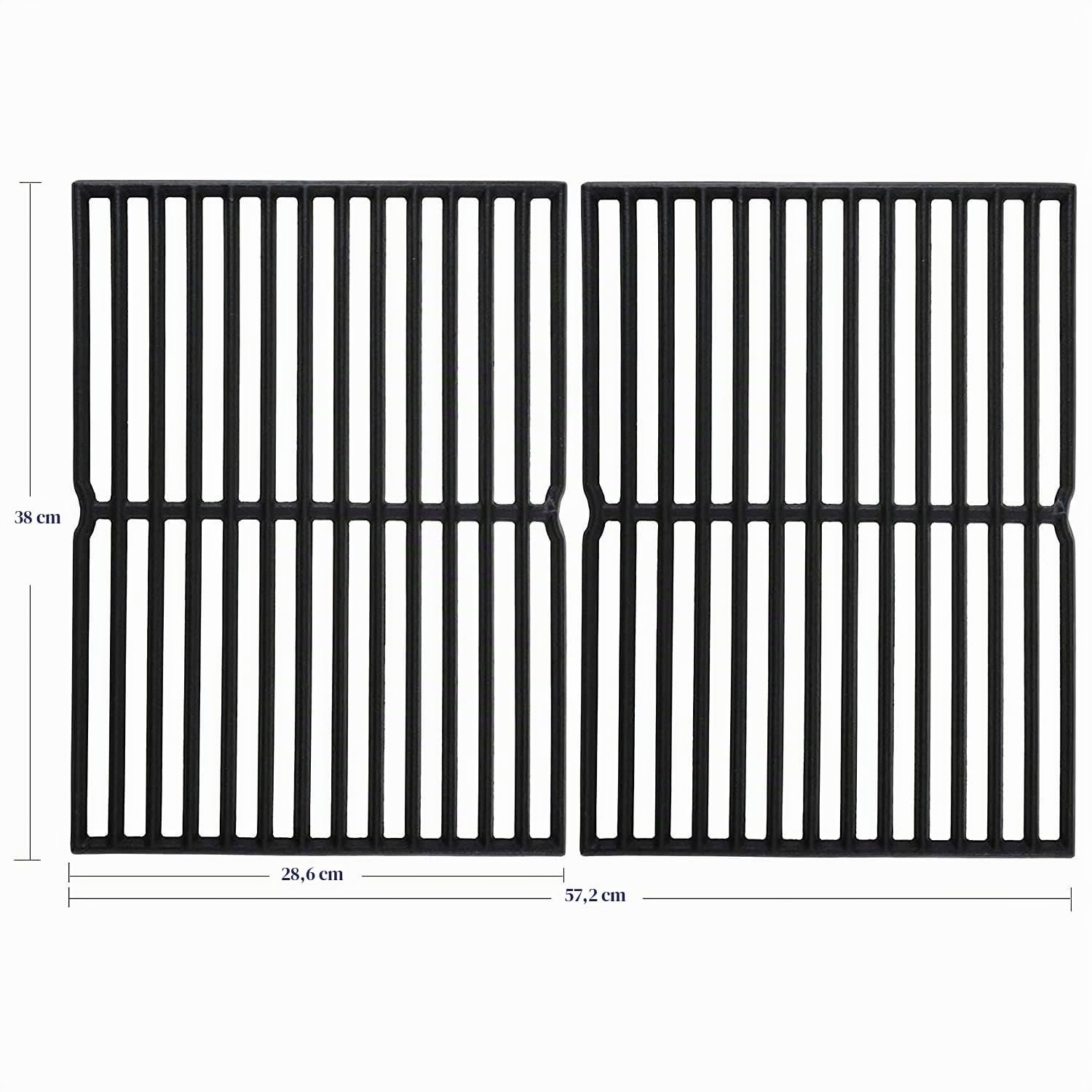 GFTIME 38CM X 28.6CM Grille de cuisson en fonte 7522 pour Weber Spirit E/S-210 220 (avec boutons de brûleur latéral), Genesis Silver A (PAS POUR B&C), Spirit 500, pièce de rechange 7521
