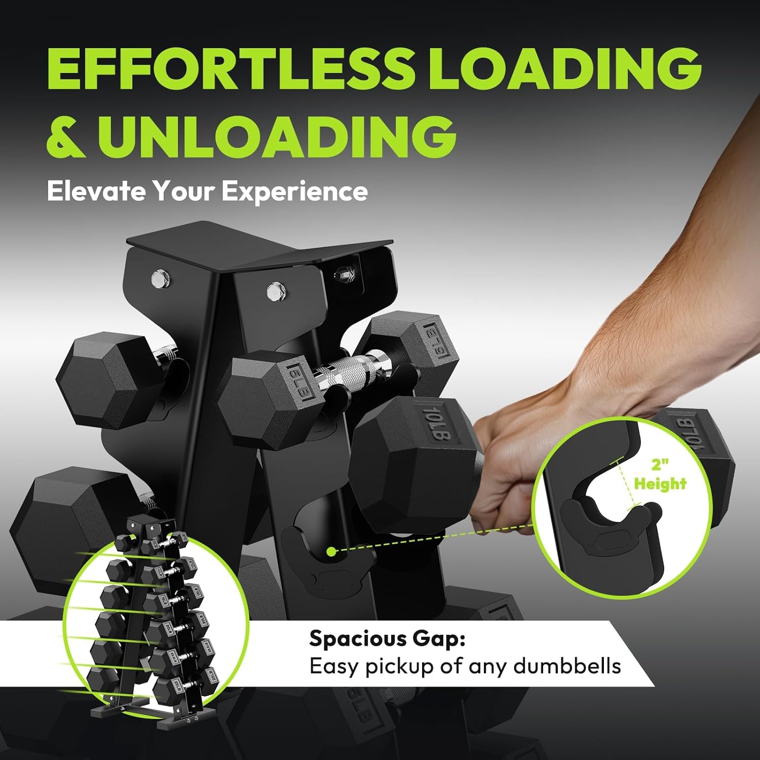 HANDBODE Hex Weights Dumbbell Set with Rack, Half-Pound Increment Rubber Coated Sets for Precision Weight Training & Micro-Loading, Free Hand Weight, Strengthtraining, Exercise, Fitness, Home Gym