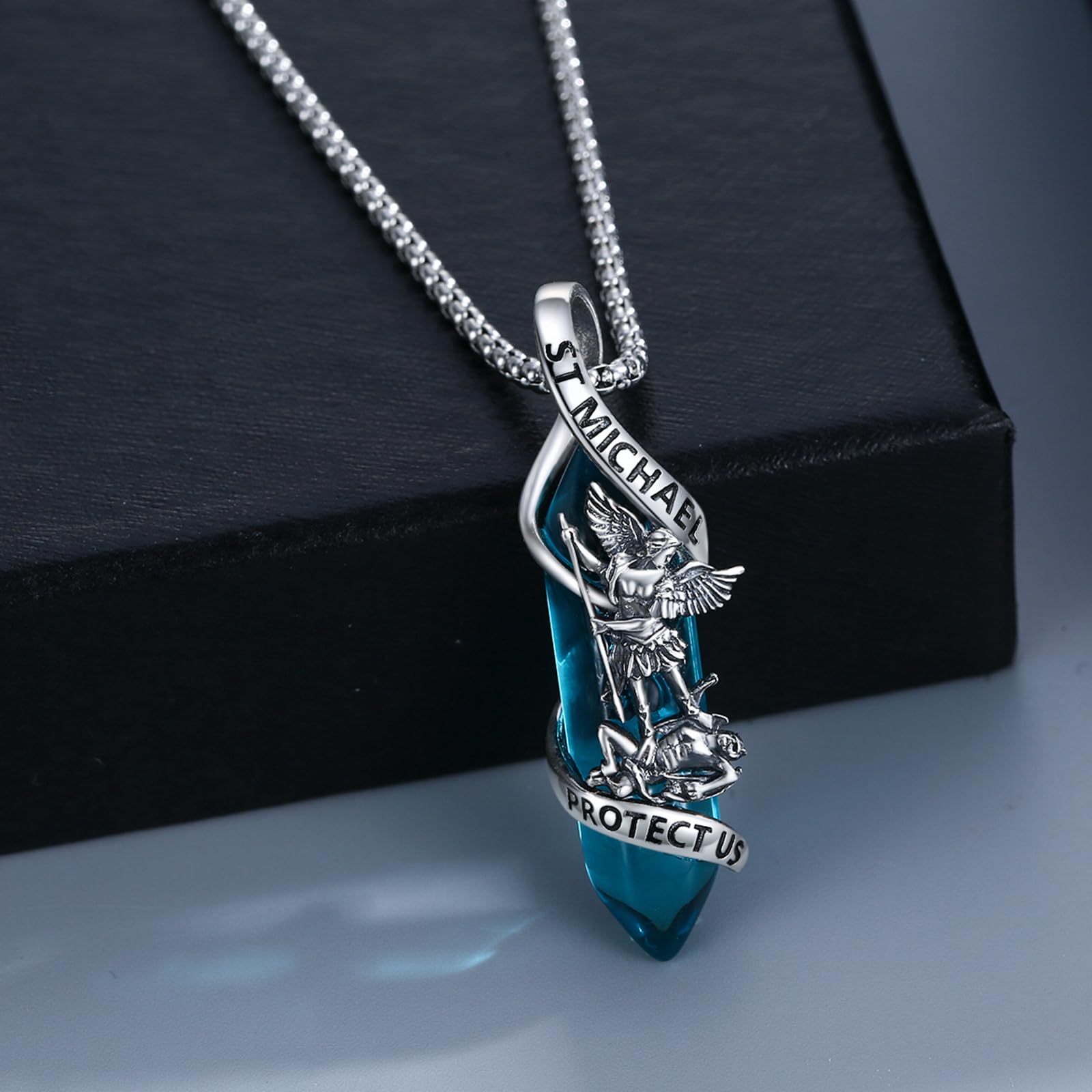 Collana con ciondolo a forma di santo patrono, in argento Sterling 925, medaglietta cattolica, idea regalo per uomini e donne