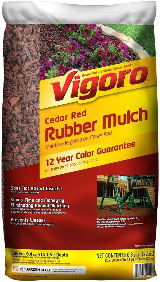 Vigoro 0.8 cu. ft. Cedar Red Rubber Mulch 2 Bags