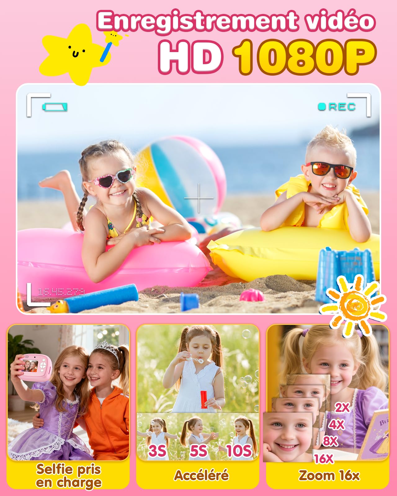 Lullu Appareil Photo Instantané Enfant, 48MP Imprimante Kid Camera 3-12 Ans | 1080P Antichoc, 32GB Carte, 4 Papier Impression, Numériques Thermique, Cadeau Jouet Noël Anniversaire pour Fille & Garcon