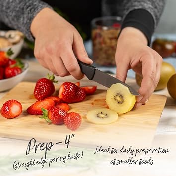 Kuhn Rikon ICED Paring Knife 3.54 Inch, Ice Hardened German Stainless Steel, Razor Sharp Titanium Coated Blade, Precision Everyday Kitchen Knife