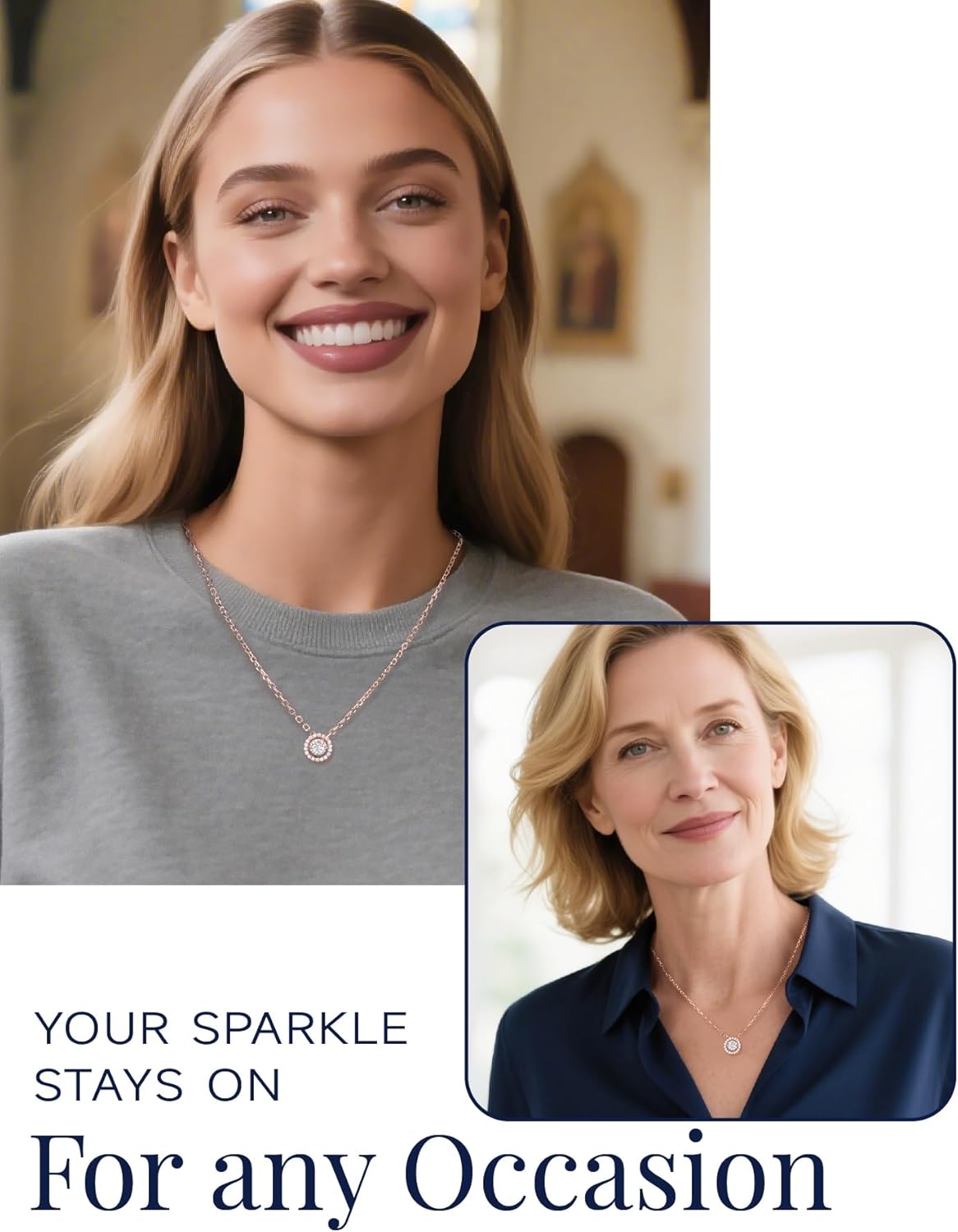 MomentWish Floating Necklace for Women, 0.5/1 Carat Dancing Moissanite Necklace for Her 925 Sterling Silver Pendant Anniversary Birthday Christmas Gift for Wife Mom Girlfriend - Image 9