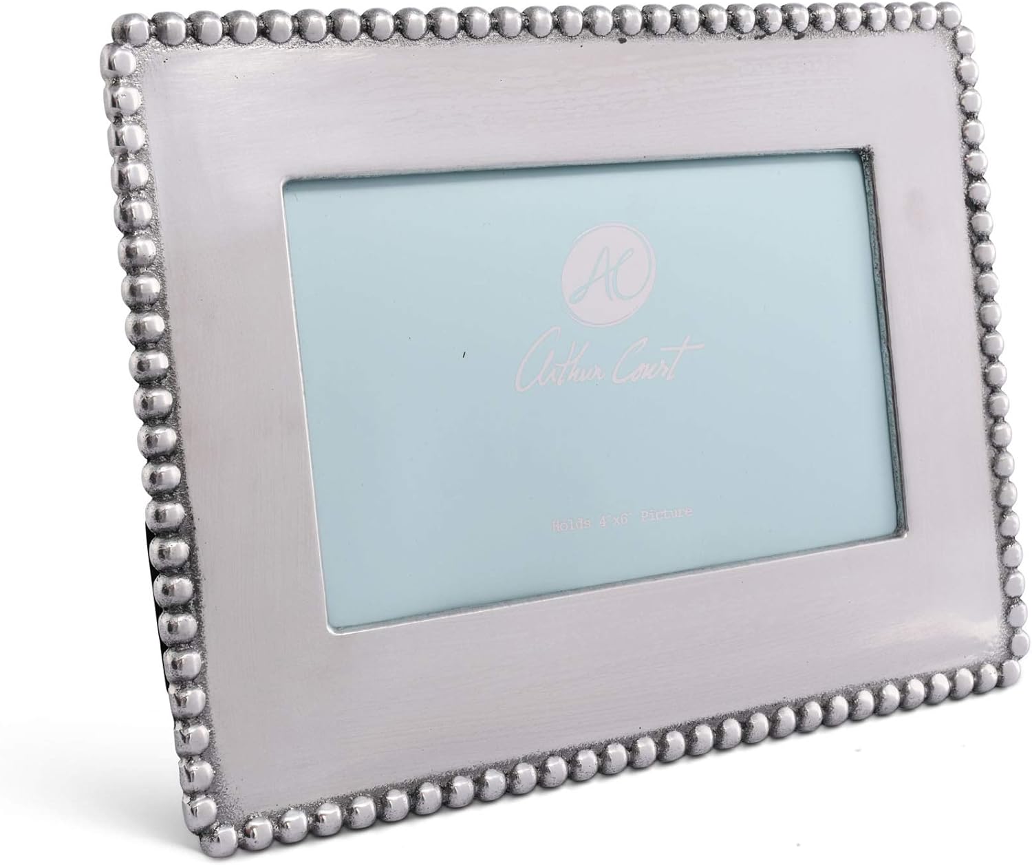 Arthur Court Designs Aluminum Engravable Metal Frame Beaded 4x6