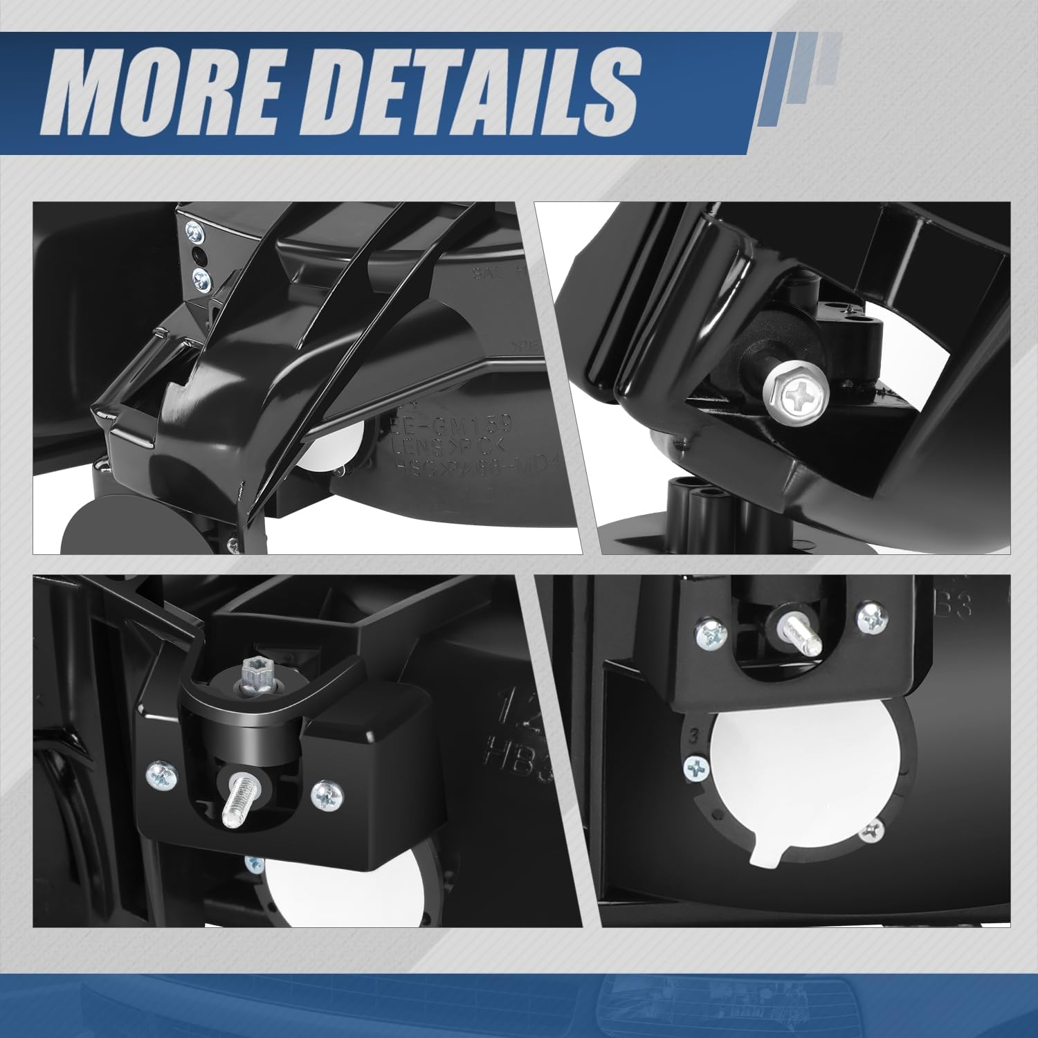 Auto Dynasty Headlights Assembly Compatible with 1999-2006 Chevy Silverado Suburban Tahoe 1500 2500 HD 3500, Driver and Passenger Side Halogen Headlamps Replacement, Black Housing