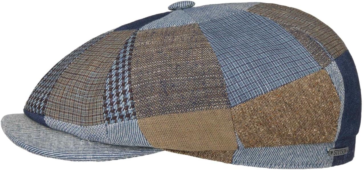 Stetson Hatteras Flatcap Patchwork Linen Silk Cotton Made in EU Unisex Summer