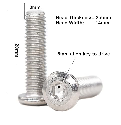 Miniatura 104 de binifiMux 10 unids M6 x 4.724 in Remache Avellanado Socket Cap Tornillos Tornillos Conexión 304 Acero Inoxidable