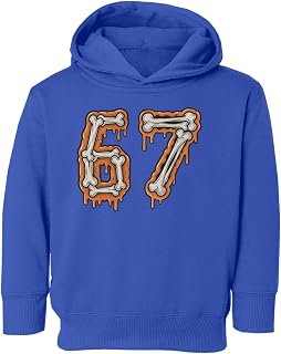 Six Seven 6 7 Meme Bones Drip 67 Gen Alpha Halloween Toddler Hooded Sweatshirt
