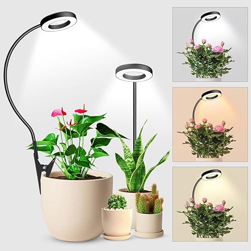 2 in 1 Grow Lights for Indoor Plants, Black 2 Pack