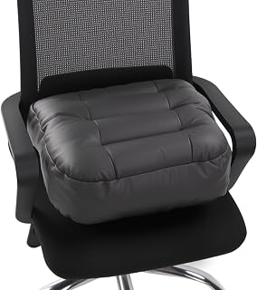 6 Inch Extra Thick Seat Cushion for Office Chair & Car - Waterproof Memory Foam Booster Seat, Ergonomic 18x16x6 Black