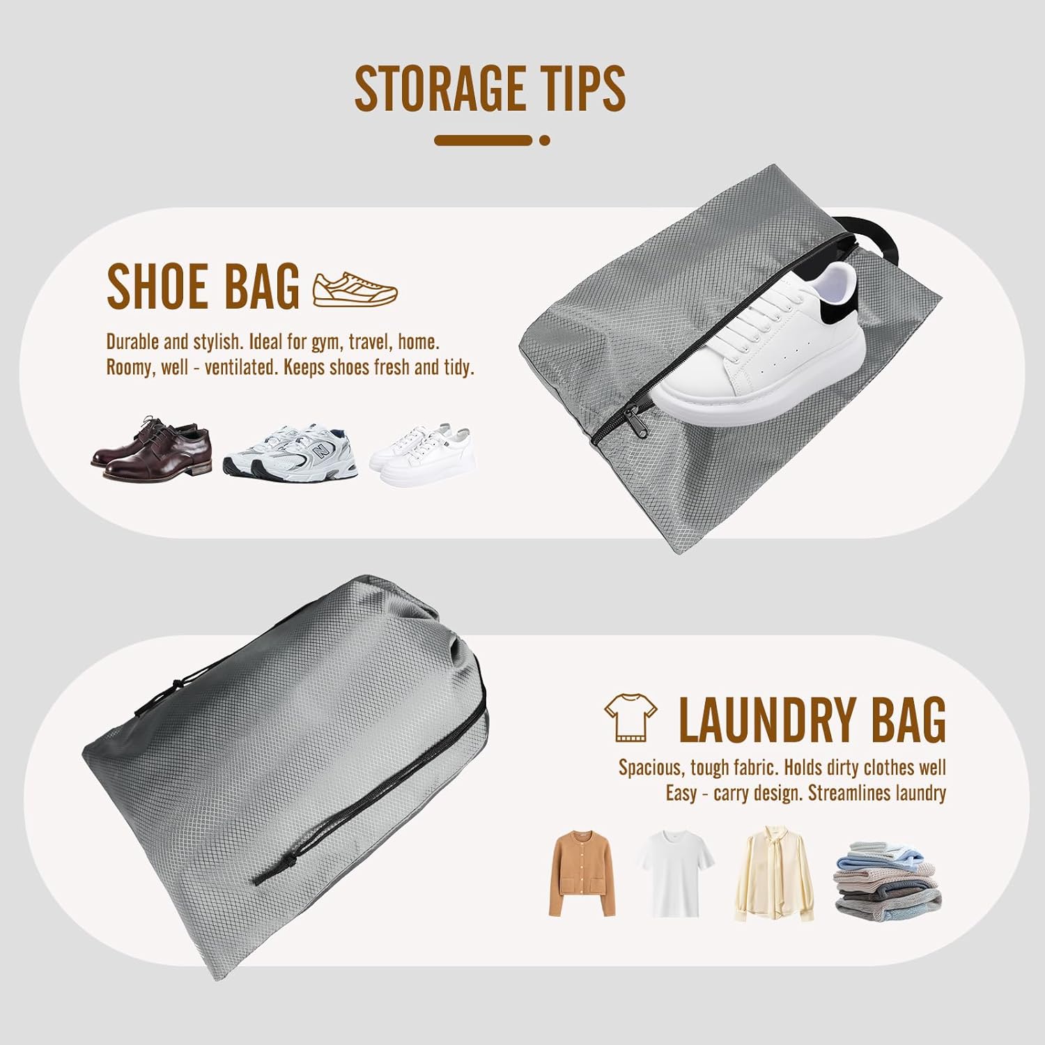 8 Set Compression Packing Cubes for Travel, Expandable Luggage Organizer with Shoe Bag & Laundry Bag - Lightweight Suitcase & Backpack Travel Essentials (Gray)