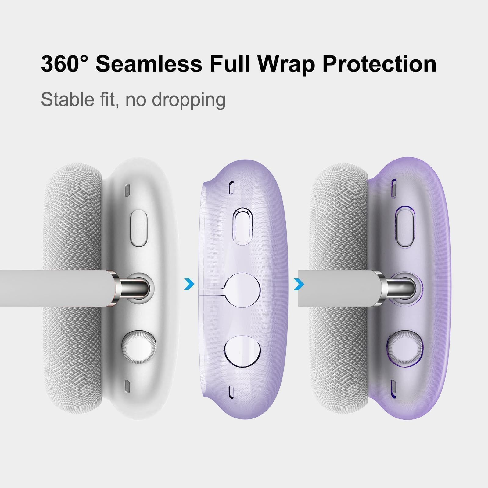 Amazon.com: MOLOPPO Transparent Purple Case for AirPods Max 2/1