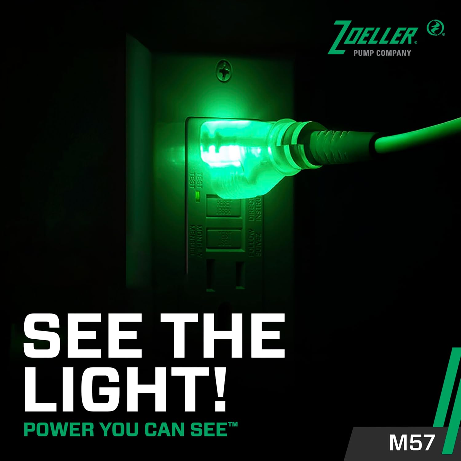 Zoeller M57 Mighty-Mate Submersible Sump Pump - 3/10 HP Cast Iron - 9′ Cord — Vertical Float - 1.5″ Discharge - Factory-Tested - Basement Sump Pump - 115V