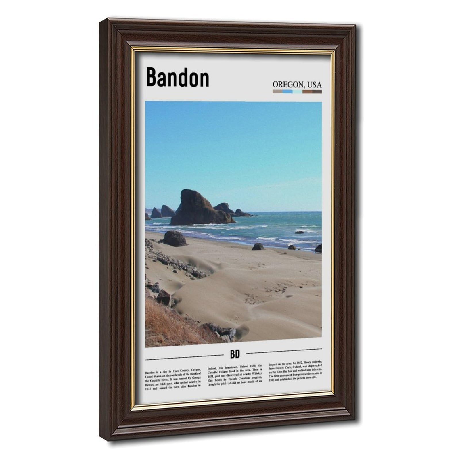 Wcyb Mokume Gane Frame Bandon Oregon The United States Of America Scenery Travel Posters Prints Canvas Deco Paintings Wall Art Hangable Frame 16" L X 24" W