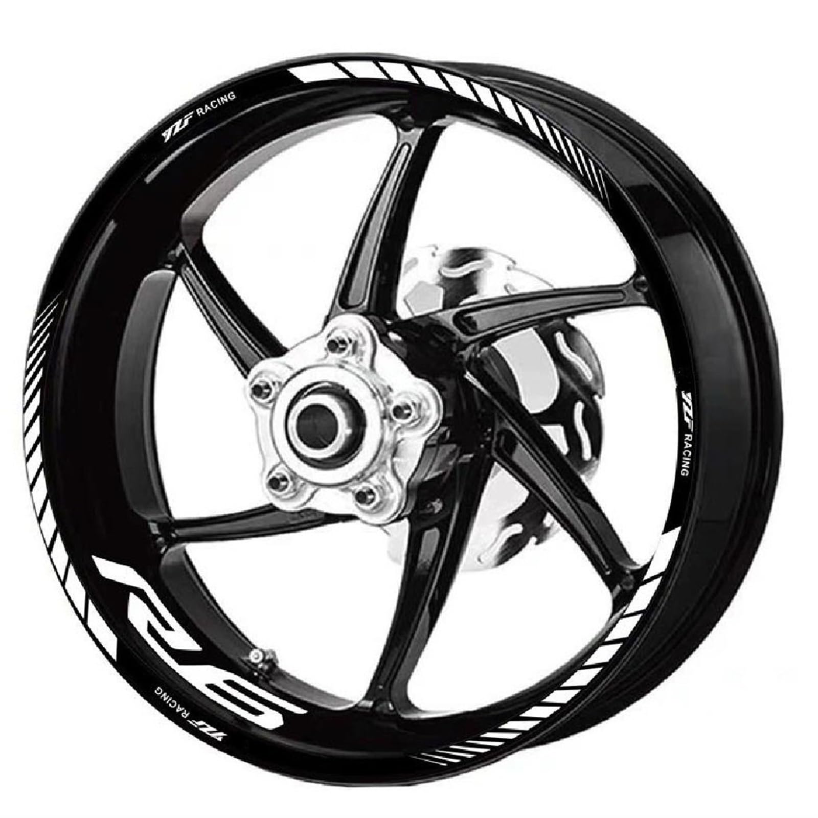 Motorcycle Racing Equipment Accessories Wheel Tire Rim Decoration Adhesive Reflective Decal Sticker for Yamaha YZF R6 Decorative(Color5)