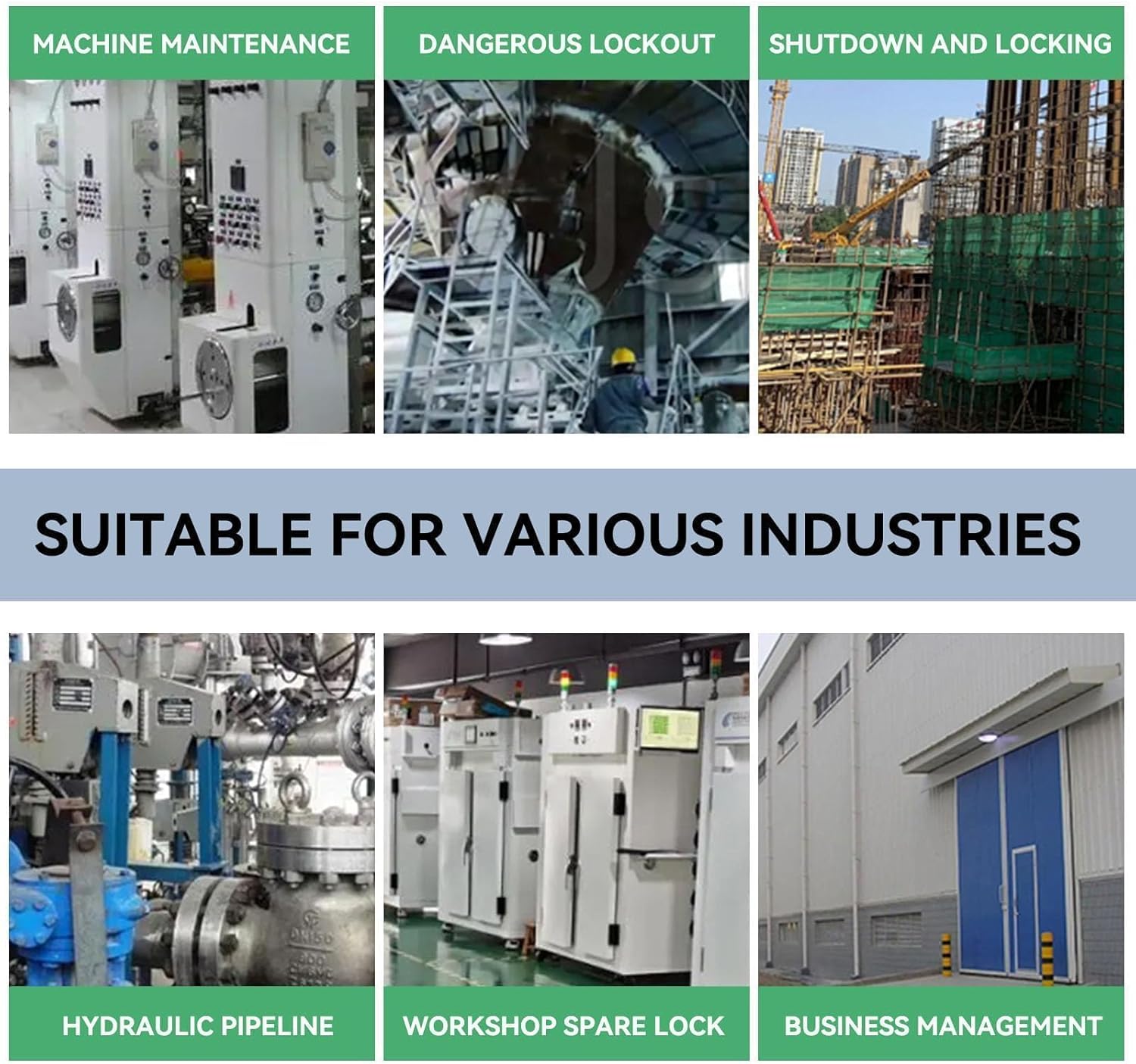 Lockout Tagout Locks, Differently Lock 10 Safety Padlocks with 20 Keys Loto Locks Keyed for Lock Out Tag Out Kits Station(Green)