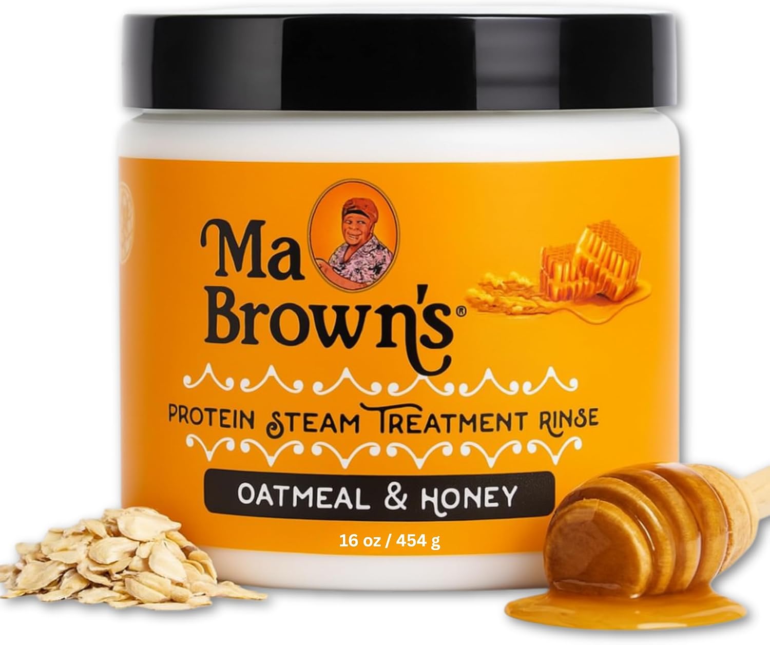 Oatmeal & Honey Protein Steam Treatment Rinse, 16oz, 454g   Deeply Nourishes & Repairs Hair, Adds Shine, Softness & Moisture, Ideal for Dry, Damaged, Color-Treated or Relaxed Hair
