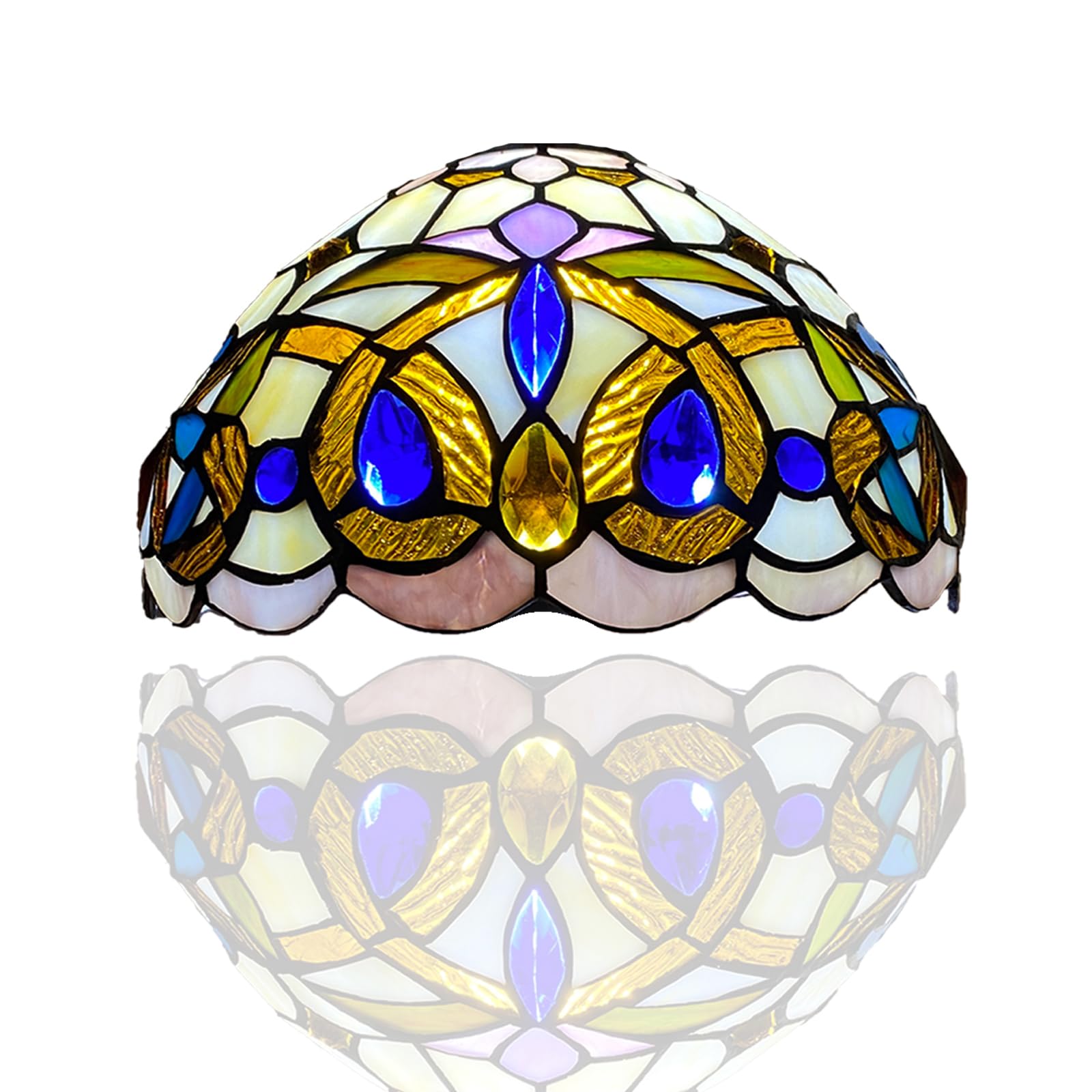 Auroh 1004 10 Inch Tiffany Lampshades Antique Style Handcrafted Stained Glass Shade Only (1004)