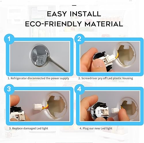 Miniatura 6 de Repuesto de luz para refrigerador WR55X11132 WR55X25754 compatible con WR55X26486 WR55X30602 EAP12172918 4590213 AP6261806 PS12172918, cubierta de