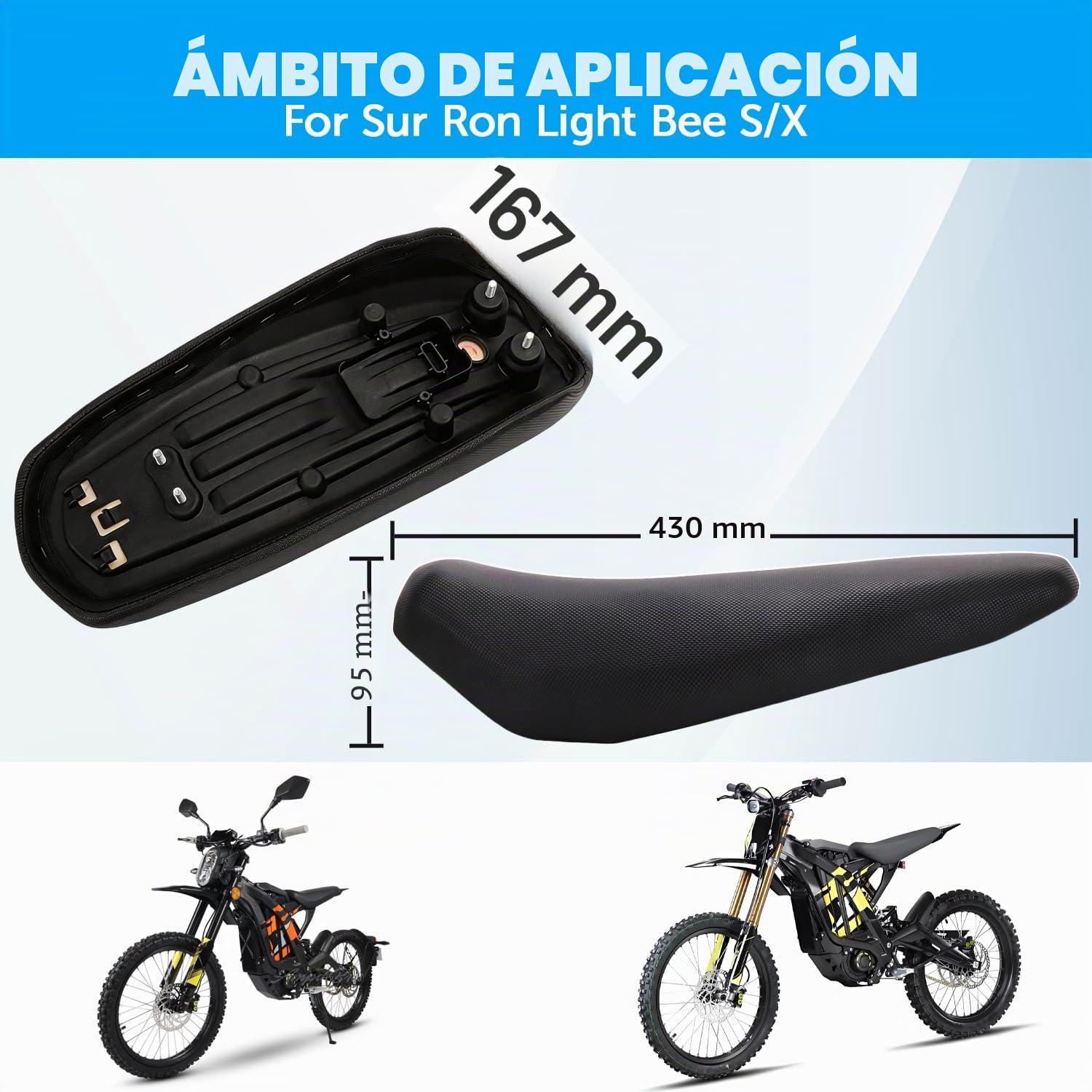Asiento de Moto,Asiento de Bicicleta de Cross Mini Asiento de bicicleta para Sur-Ron Light Bee Sur Ron Surron Surron S/X