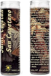 St Cayetano Saint Cajetan Saint of Good Luck Santo de la Buena Suerte Set of 2 Devotional Prayer Candle 2 Veladora De San Cayetano