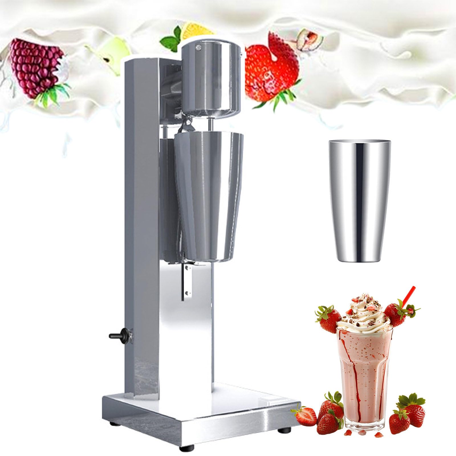 Machine à Milkshakes, Shaker électrique 650 ML, 2 Vitesses, 30 Tasses/Heure, mélangeur à Bulles de Lait, pour Milkshakes protéinés et Cocktails.,