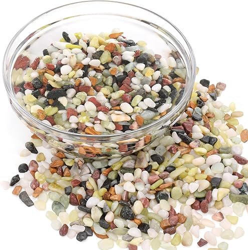 ZENFUN Guijarro de paisajismo de 6 libras, rocas de río, guijarros ornamentales decorativos, piedras de paisajismo de jardín, relleno de grava para