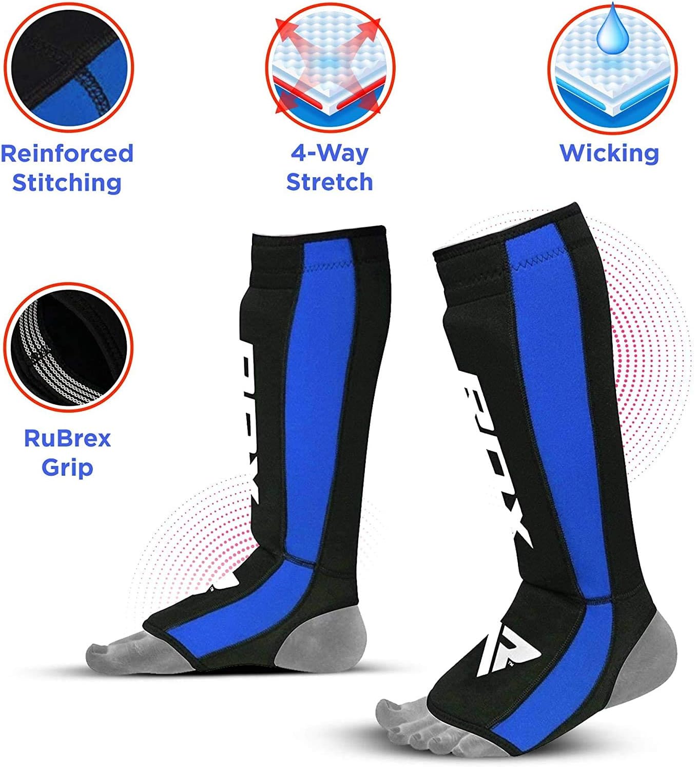 RDX Shin Guards for Kickboxing, Muay Thai, MMA Fighting, Approved by SATRA, Neoprene Instep Leg Protector Foam Pads, Protective Gear for Martial Arts, Sparring, BJJ Training and Boxing : Sports & Outdoors