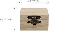 Vista 4 de Creative Hobbies Paquete de 12 mini cajas del tesoro de madera con cierre de bloqueo, cofre del tesoro de madera sin terminar para recuerdos