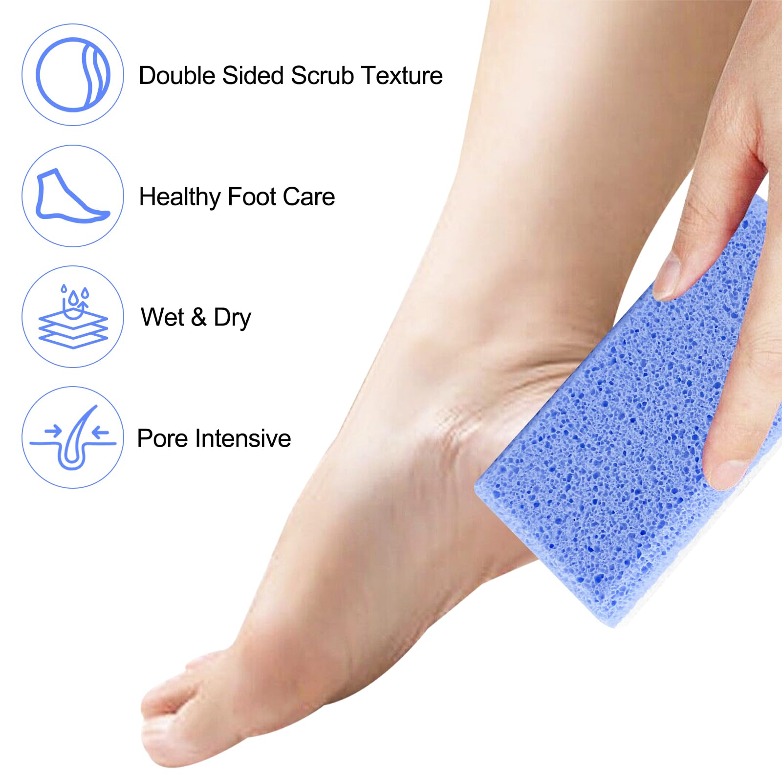 Rseuphiee 2 Bimssteine für Füße, Pediküre, doppelseitiger Bimsstein, professioneller Bimsstein für Pediküre, Fußpflegewerkzeug, Werkzeug zum Entfernen von Schwielen