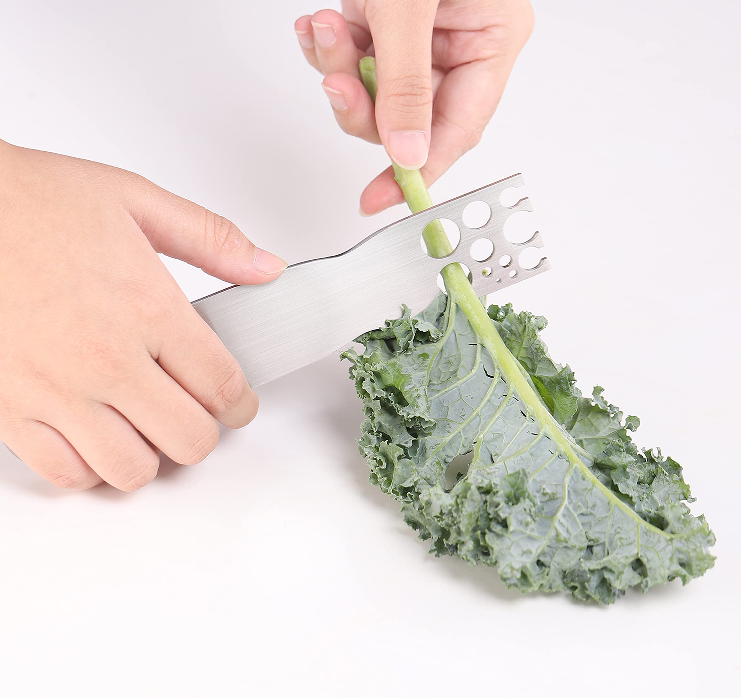 Stainless Steel Herb Stripper -Kale & Herb Stripper, for Leafy Greens and Woody Herbs, Kale Kitchen Gadgets Leaf Stripping Tool Separator