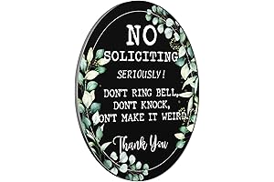 No Soliciting Magnet Oval Shape for Front Door Non-Scratch Welcome Porch Home Decor