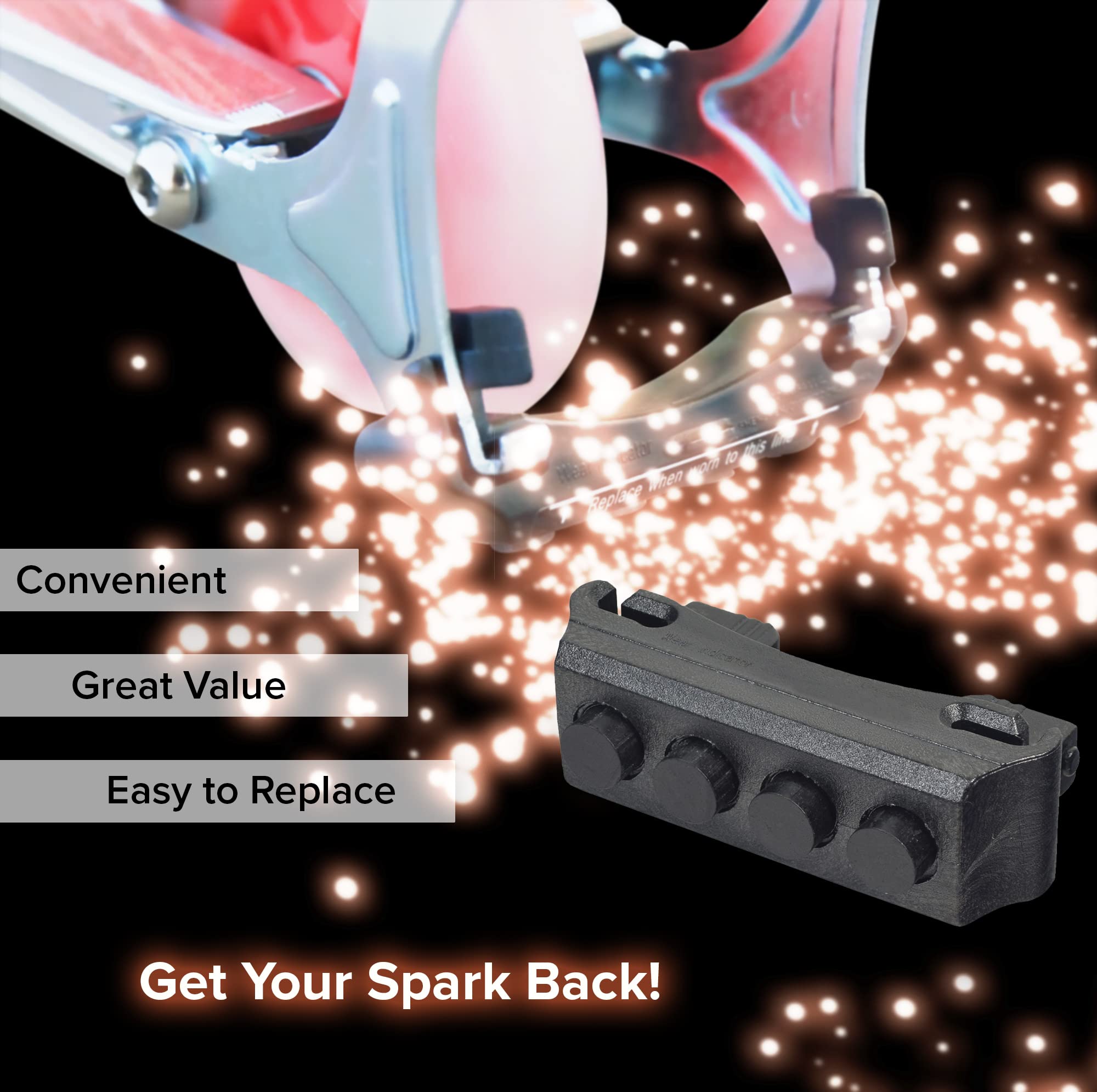 AlveyTech Replacement Spark Cartridge - for Razor eSpark, FlashRider 360, Spark Kick 1.0 2.0 Scooter, Kids Rider Electric Drift, Rear Flash Parts, Wheels Brake Sparks, Dirt Trike Parts (Single)