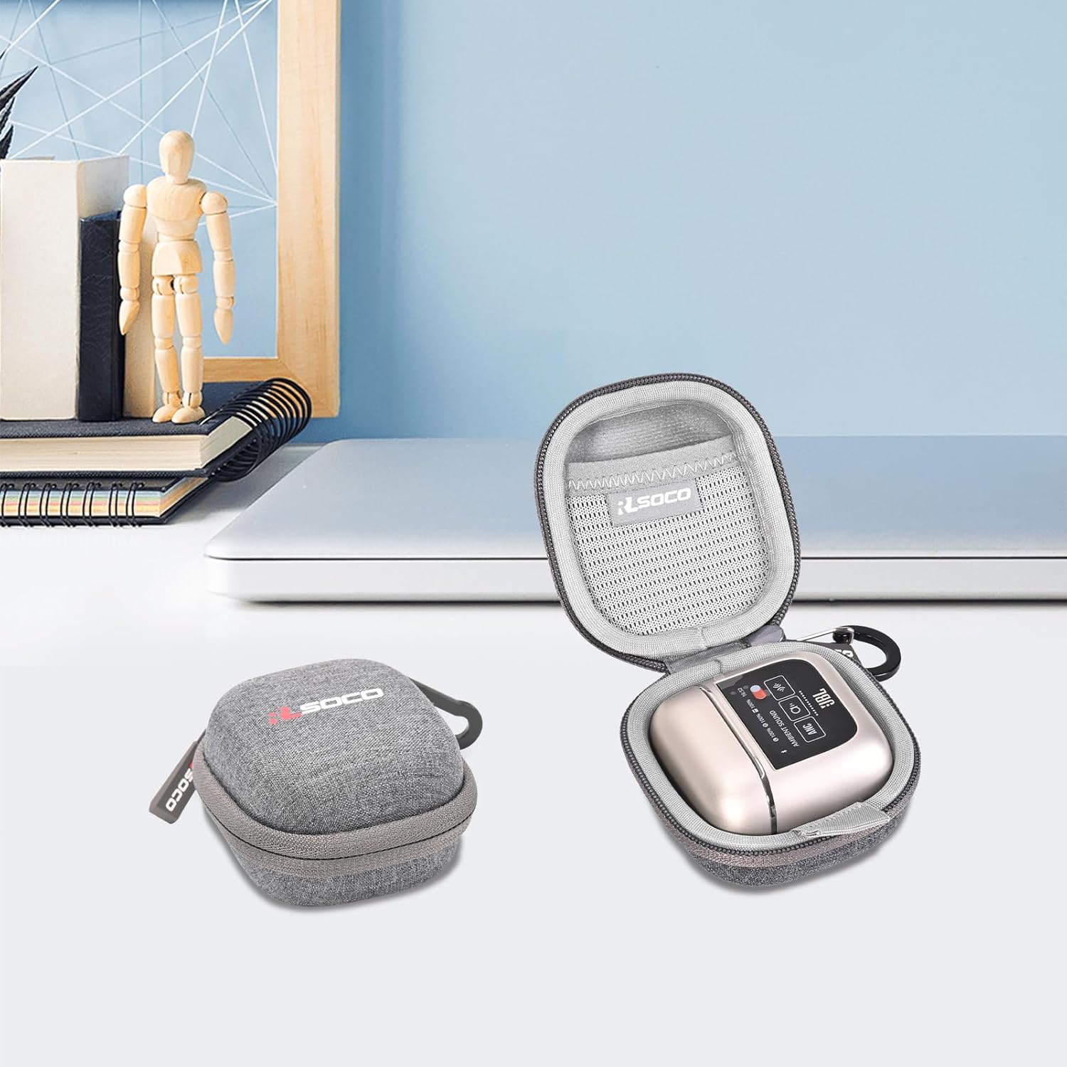 RLSOCO Hard Case for JBL Tour Pro 2/Tour Pro 3 True Wireless Noise Cancelling Earbuds - Grey (Case Only) - Image 7