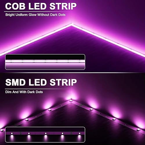 Miniatura 3 de JOYLIT Tira de luces LED COB RGB de 32.8 pies, 24 V, 8400 LED, alta densidad, sin puntos, superbrillante, IP20, no impermeable, 14 WM, tira de luz