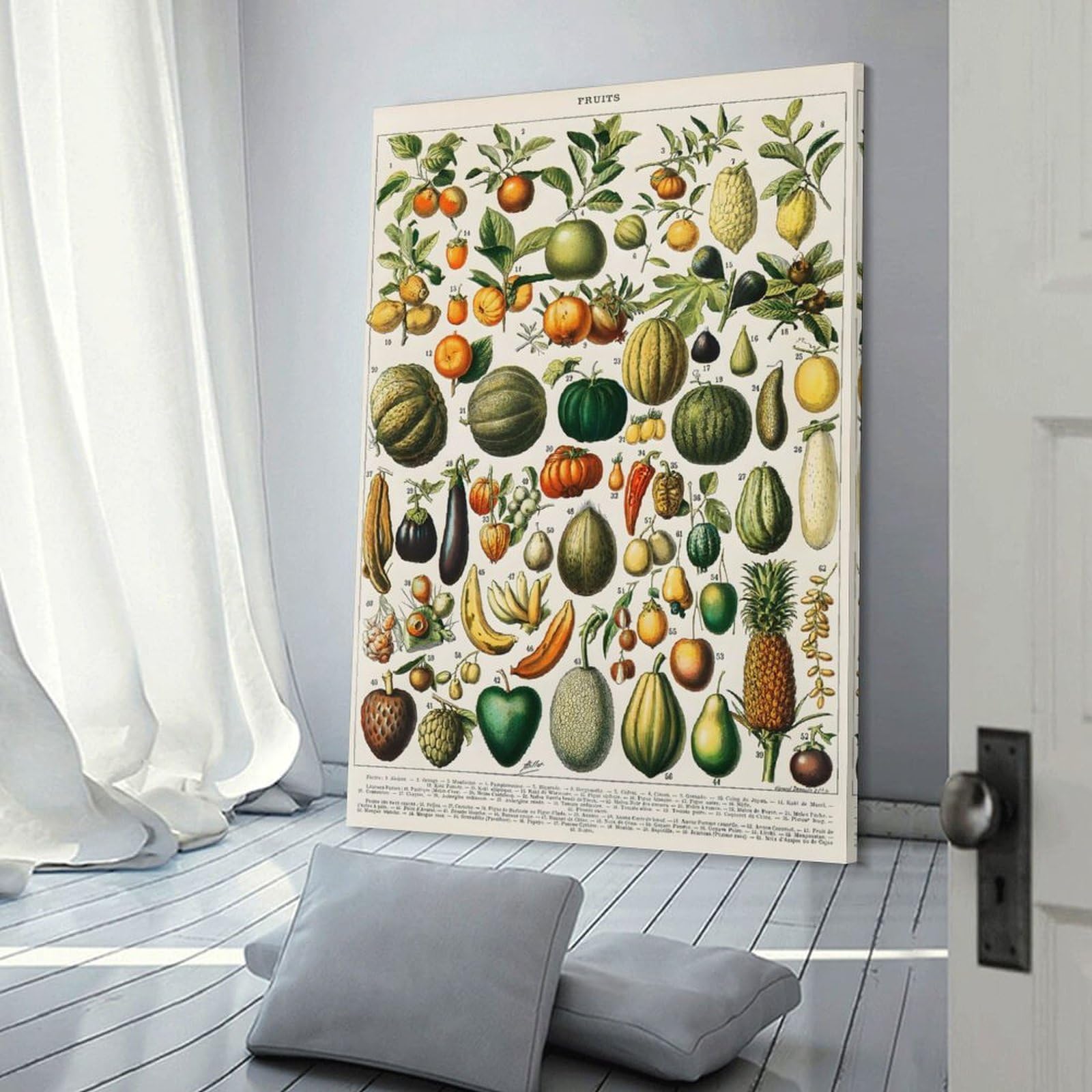 Junmoney Variety of Fruits Decorative Canvas Print 12x18inch(30x45cm), for Apartment Walls, Studios Or Work Areas, Home Artwork for Modern Interiors