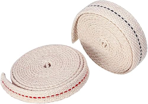 Mechas de lámpara de aceite de 29 pies2 rollos, 100% algodón, 12 pulgada, mecha plana de algodón de 34 pulgadas, 14.5 pies por rollo