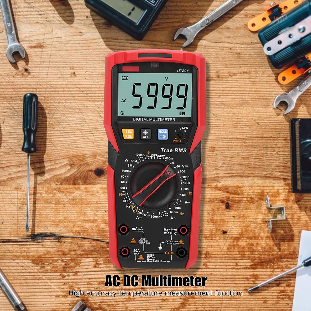 Multimetro Digitale UT89X, Tester di Tensione CA/CC Ad Alta Precisione per Ingegneri Elettrici e Manutenzione 190x89x55mm