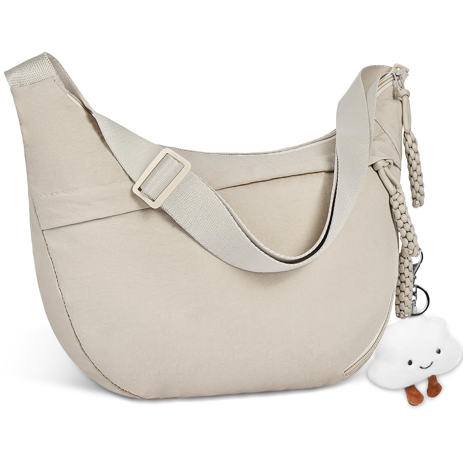 Aucuu Crossbody Bag damska torba na ramię, półksiężyc, torba na ramię, sztruksowa, na co dzień, z regulowanym paskiem na ramię, do pracy, na podróż, na co dzień