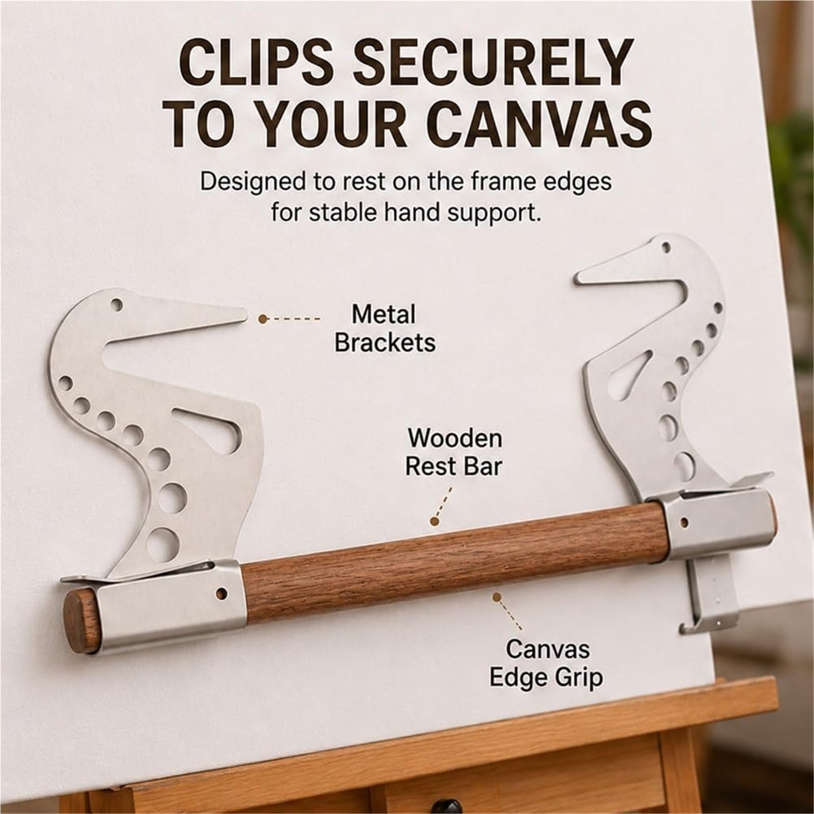 Most wsparcia ręki artysty, Stabilizator stałych rąk do malowania, Mahl Stick Drawing Armrest, Narzędzie do stółu na nadgarstku, Regulowany metalowy stojak do pracy szczegółowej(2 Set)