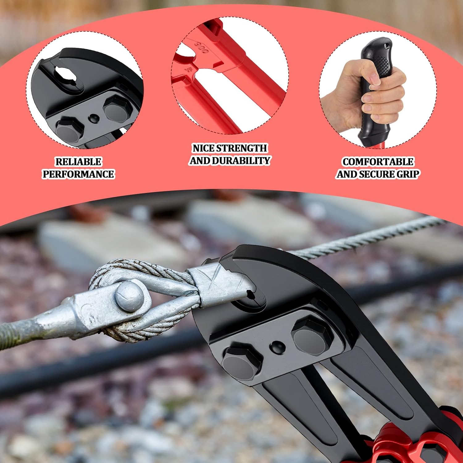 Gisafai 36" Swaging Tool Hand Swager Crimper for 3/8" Wire Rope and Cable Crimping Sleeves Steel Hand Cimping Tool with Long Handle for Copper Aluminum Oval Sleeve and Stop Sleeves