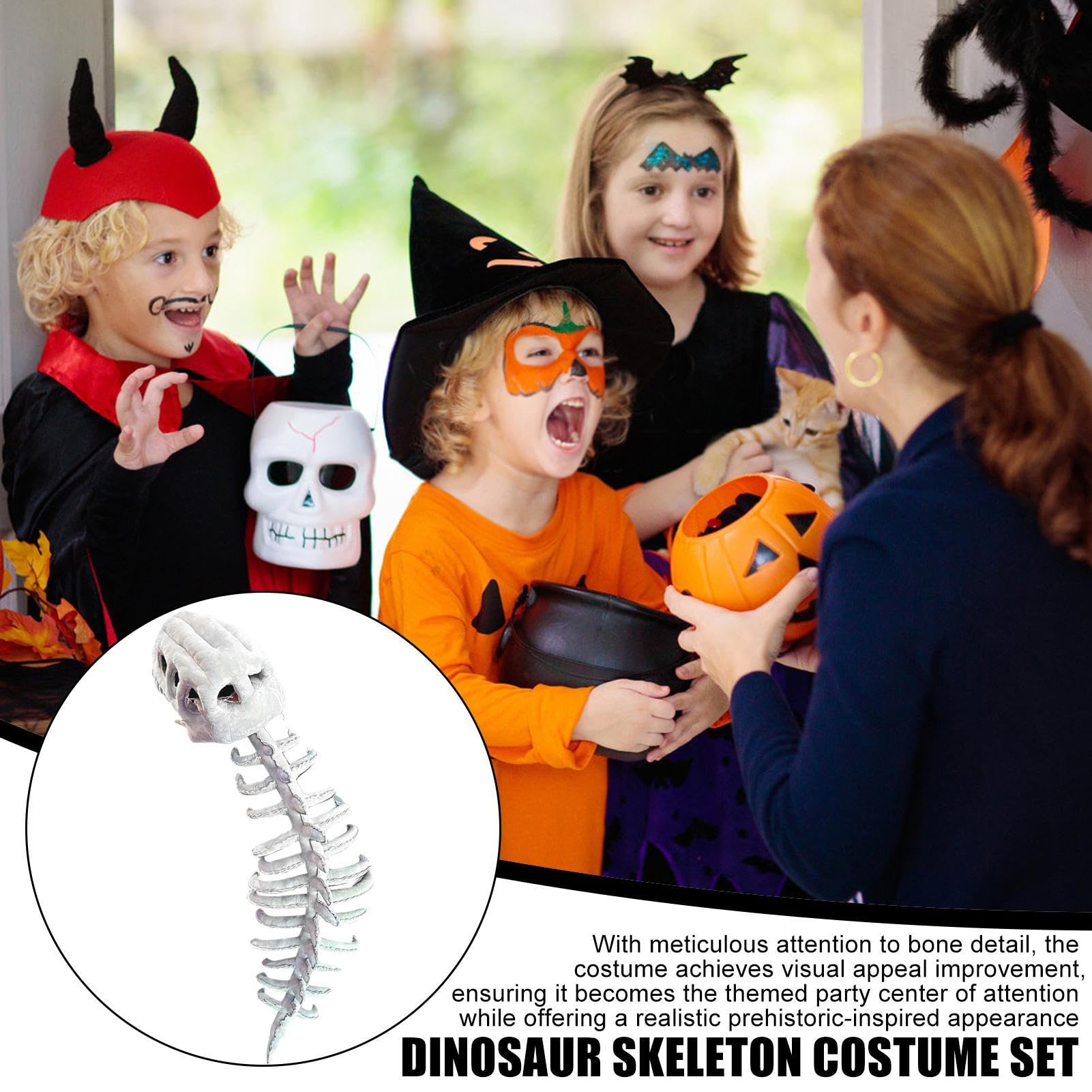 Costume da dinosauro | Costume da scheletro di dinosauro di Halloween, accessorio per costume con effetto sonoro, vestito per feste di Halloween, giochi di ruolo, celebrazioni, eventi a tema, riunioni