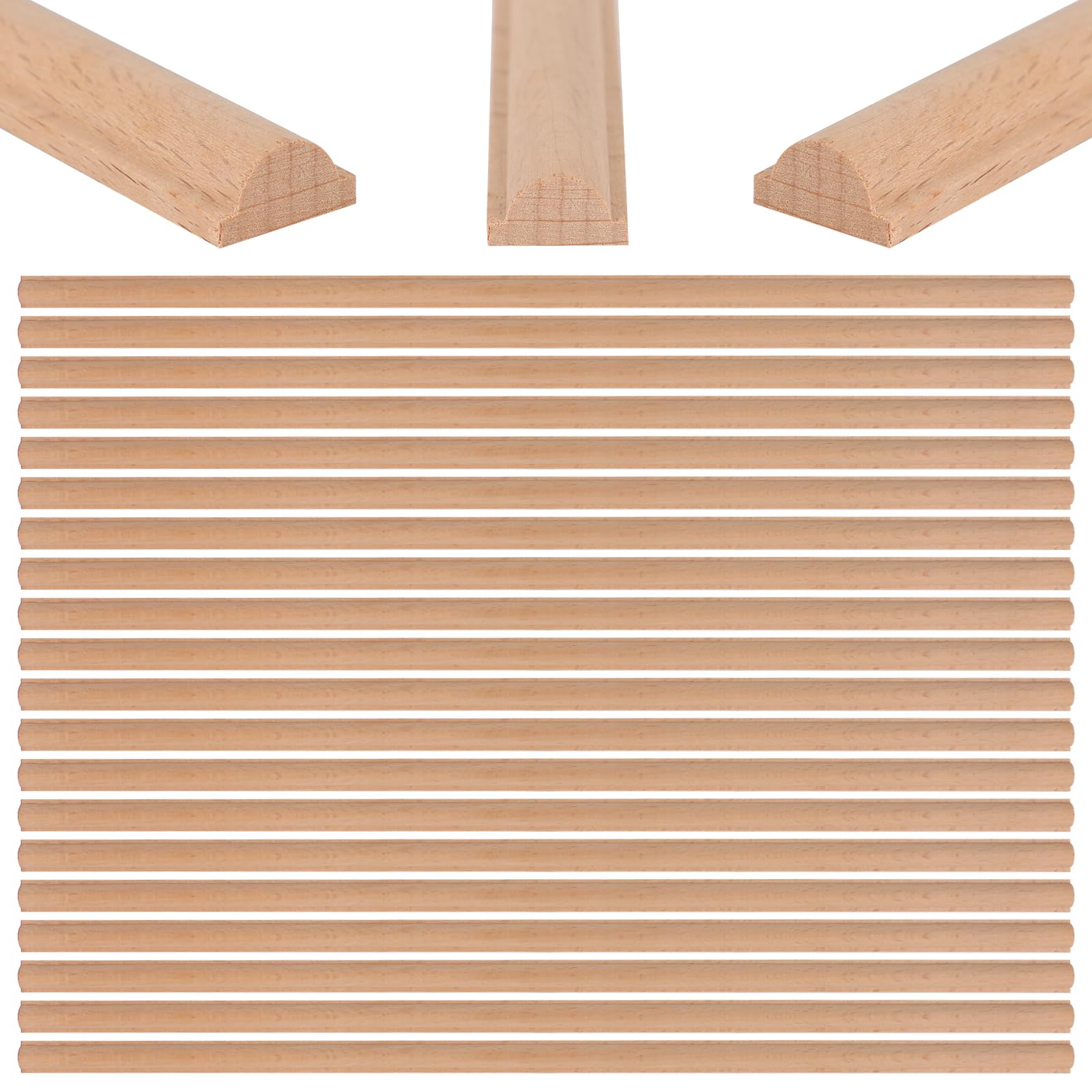 20 PCS Decorative Wood Trim 8m Wood Bobbin Moulding Trim for DIY Wall,Unfinished 3D Natural Solid Wooden Profiles for Home Wall Cabinet Furniture