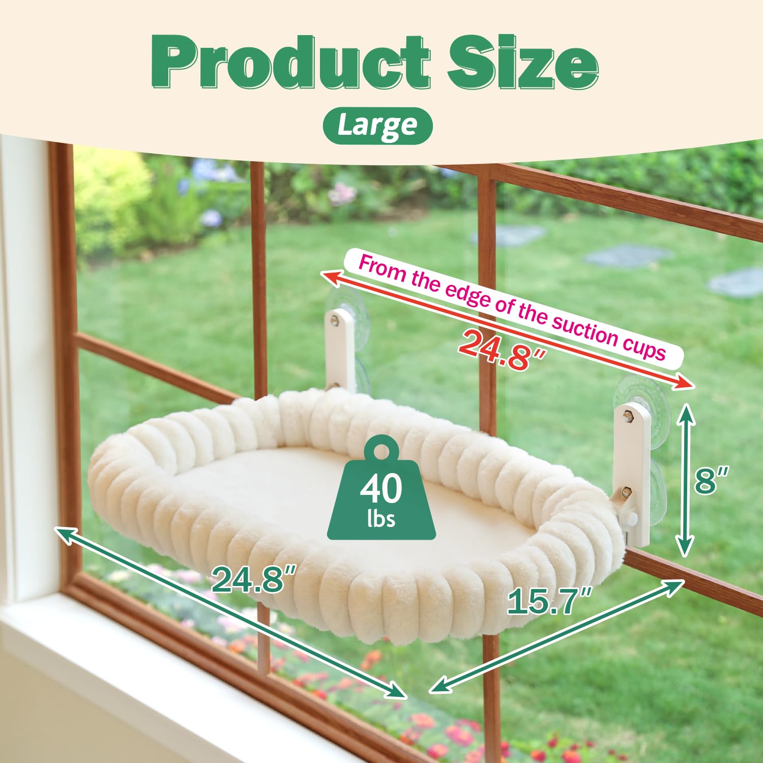 Zakkart SnugCloud, trespolo pieghevole per gatti, senza fili, ultra morbido, lavabile in lavatrice, con cuscino a 4 lati, struttura in metallo, amaca da finestra per gatti e gattini di grandi