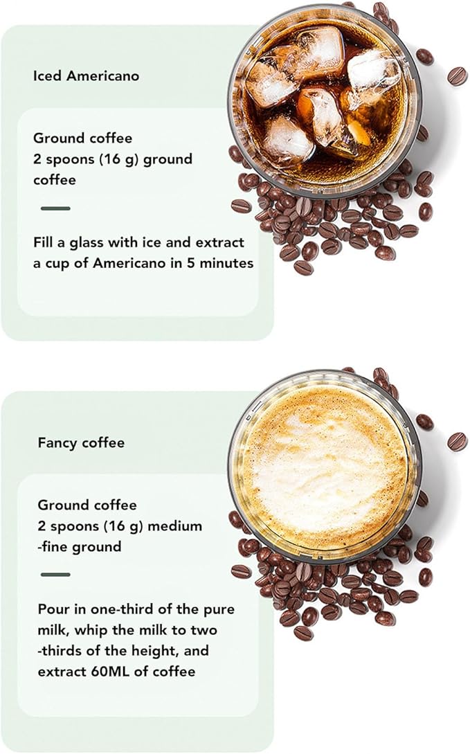 Cafetera Portátil 20 Bar USB y Coche, Cápsulas y Molido, 60ml miniatura 8