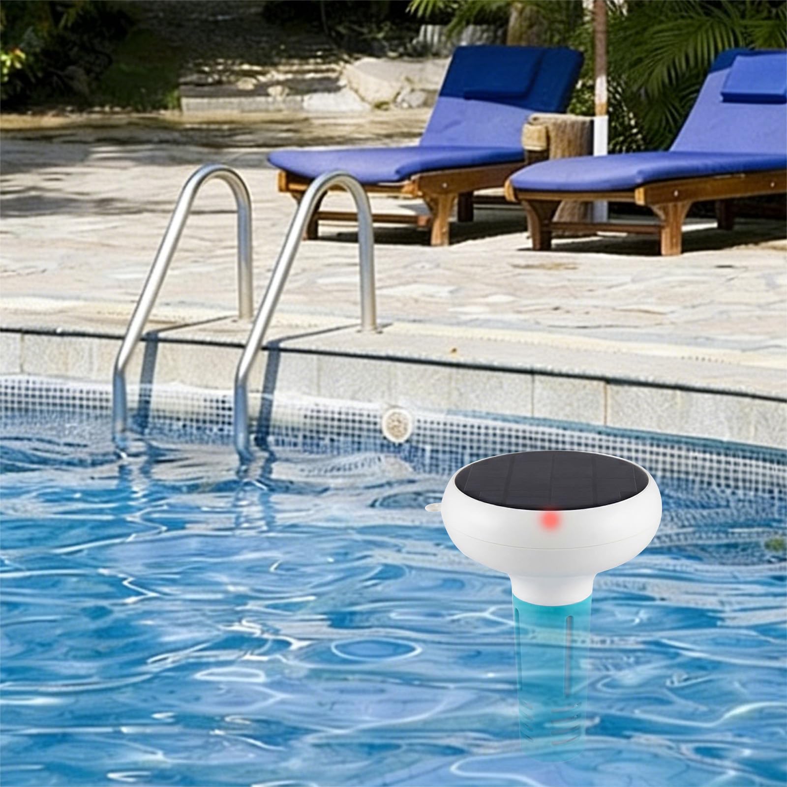 Genérico Probador Digital de Agua for Piscinas 7 en 1 WiFi PH y Temperatura de salinidad EC ORP Probador de Cloro Flotante for Piscinas Jacuzzi Probador químico Digital Completo for Piscinas